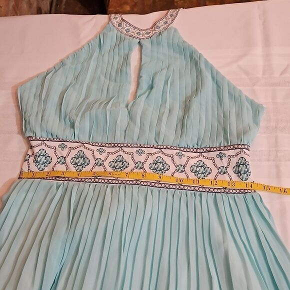 Boutique Style Aqua Halter Maxi dress size XL - Picture 11 of 12